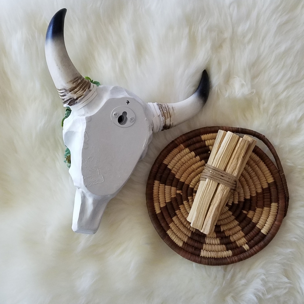 One mini faux buffalo skull wall hanging - Picture 3 of 4